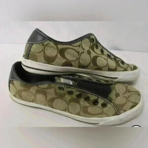Coach Kira Brown Signature Pattern Fashion Sneakers Women's Size 6.5